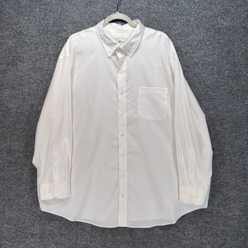 Oak Hill Button Down Shirt Mens 19 34/35 White Non Iron Classic Fit Dress Shirt